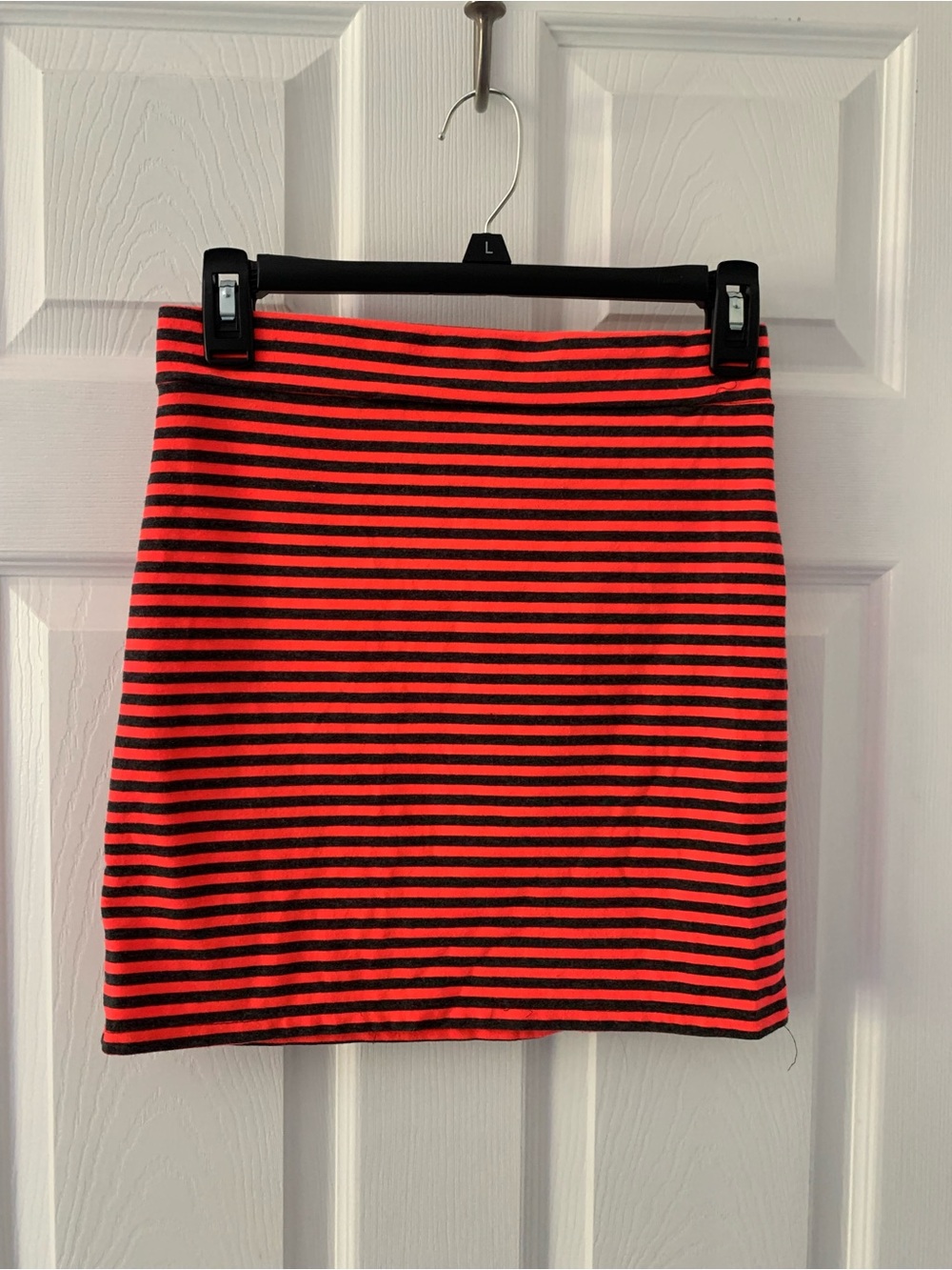 Divided Hot Pink and Grey Striped Mini Skirt